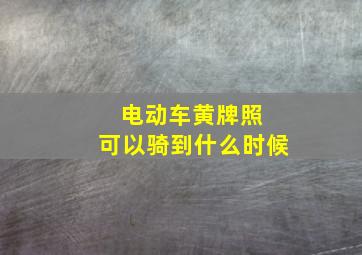 电动车黄牌照 可以骑到什么时候